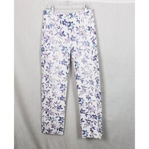 Isabel Marant Nadege White Floral Straight Leg Jeans Pants FR 38 US 6 Spring